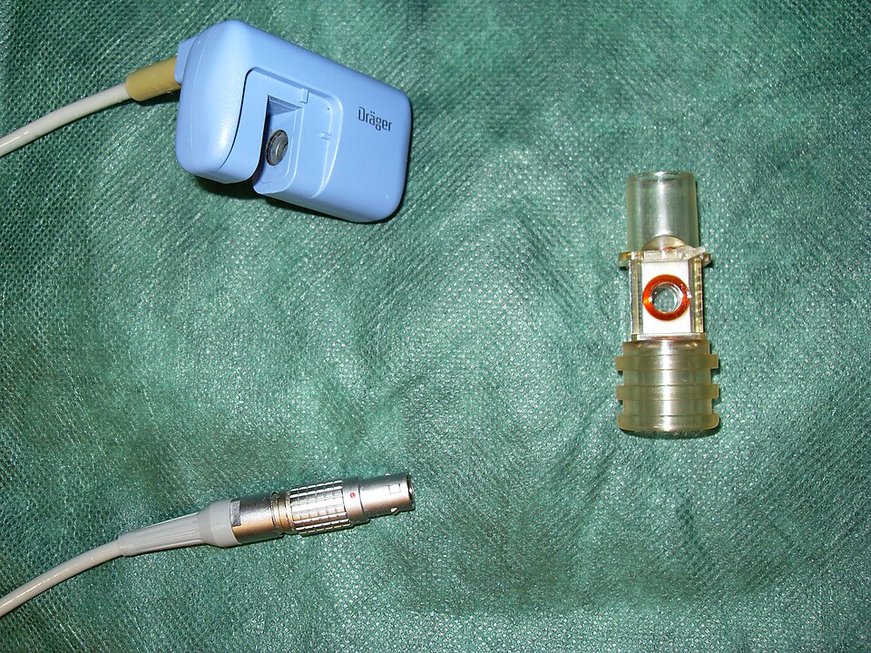 Separated capnometry sensor and airway measurement adapter.