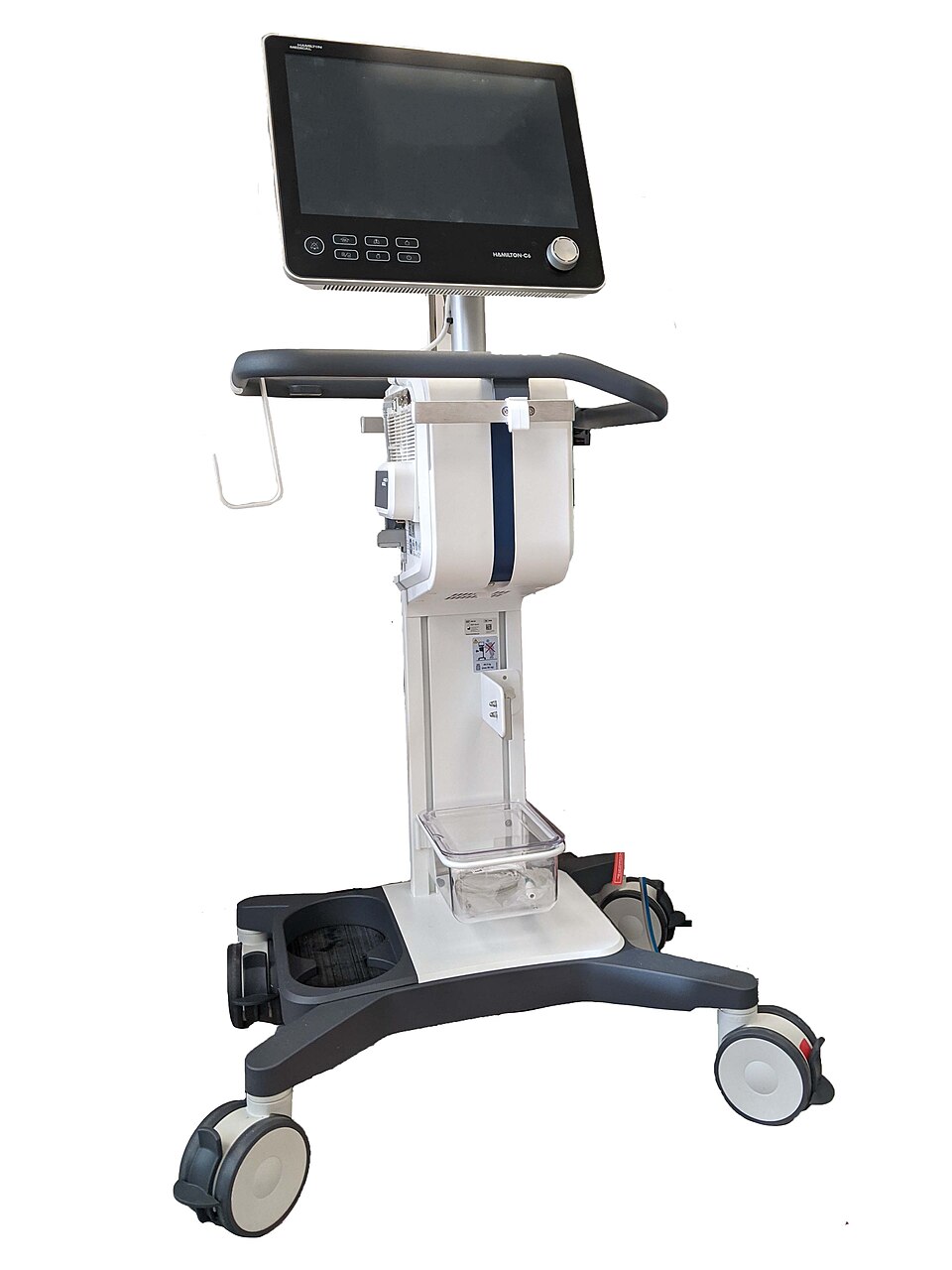 A Hamilton C6 ventilator viewed from the front.